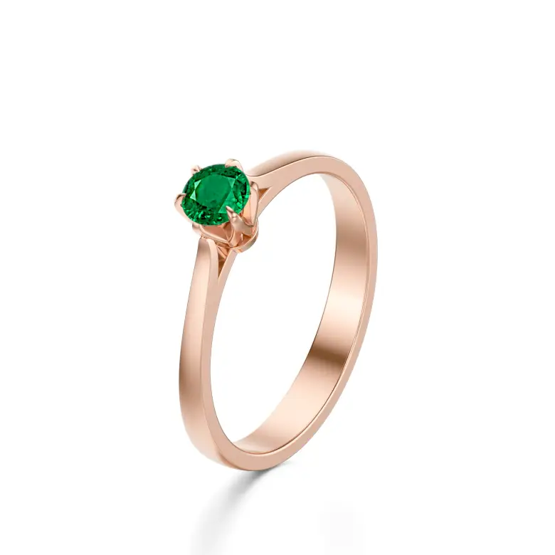 pierścionek z różowego złota ze szmaragdem AJPZ_016